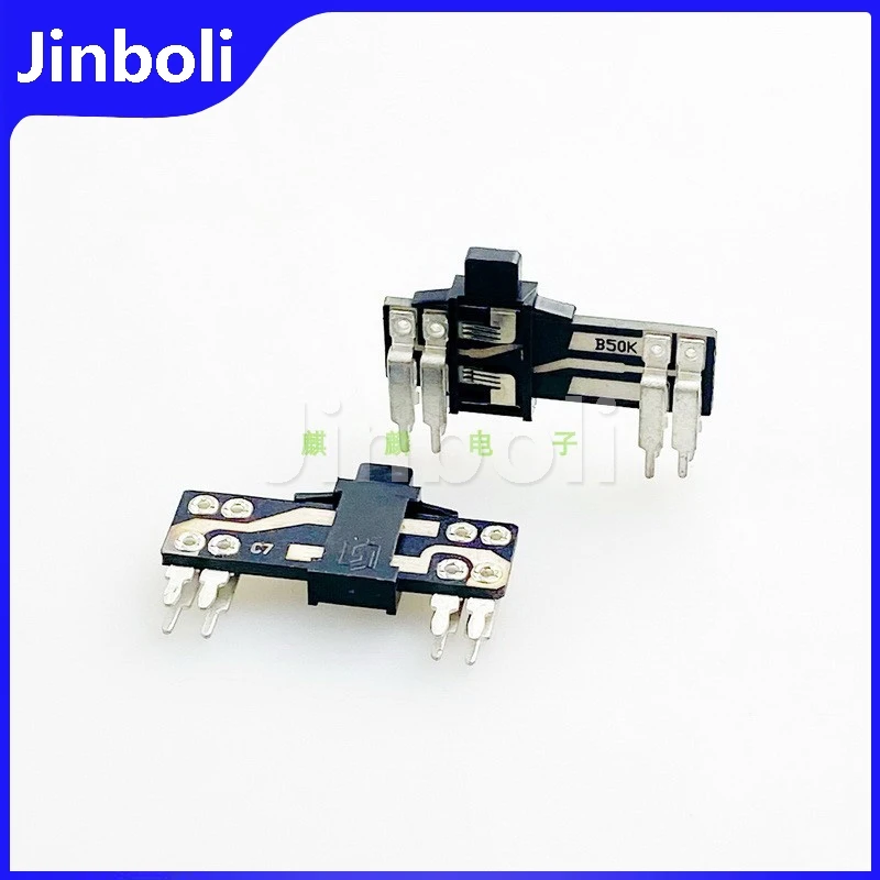 2PCS 30mm B50K Doppel Schiebe Potentiometer 8Pins Power Verstärker Audio Mixer Fader Volumen Licht