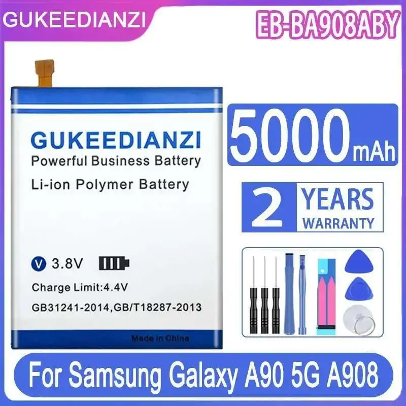 

Аккумулятор мобильного телефона 5000 мАч для Samsung Galaxy A90 5G A908 A908B A908N Хорошая низкотемпературная производительность EB-BA908ABY