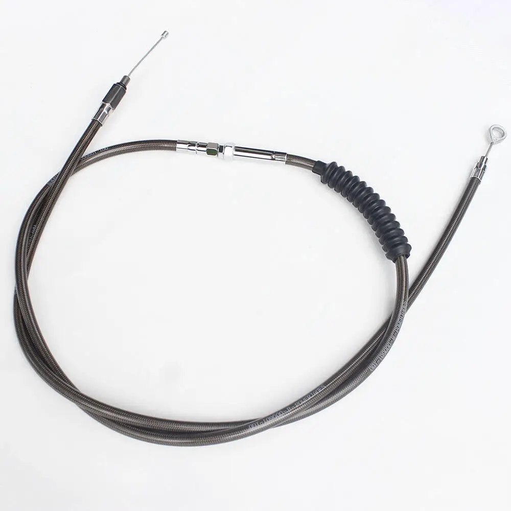 

71" 180cm Smoky Black Pearl Staineless Steel Braided Clutch Cable For Harley Touring Dyna XL Softail