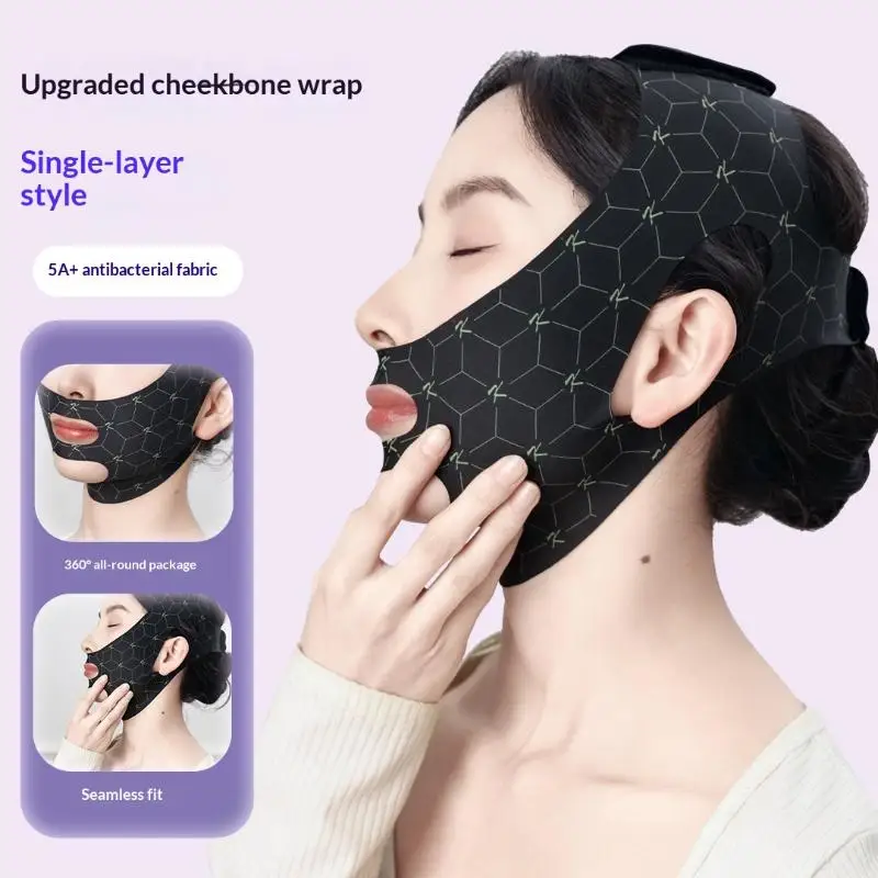 Elastic V Shaped Mask Strap Double Press Face Sculpting Mask Double-Chin Reducer Face Slimming Bandage Face Lift Devices - view 4