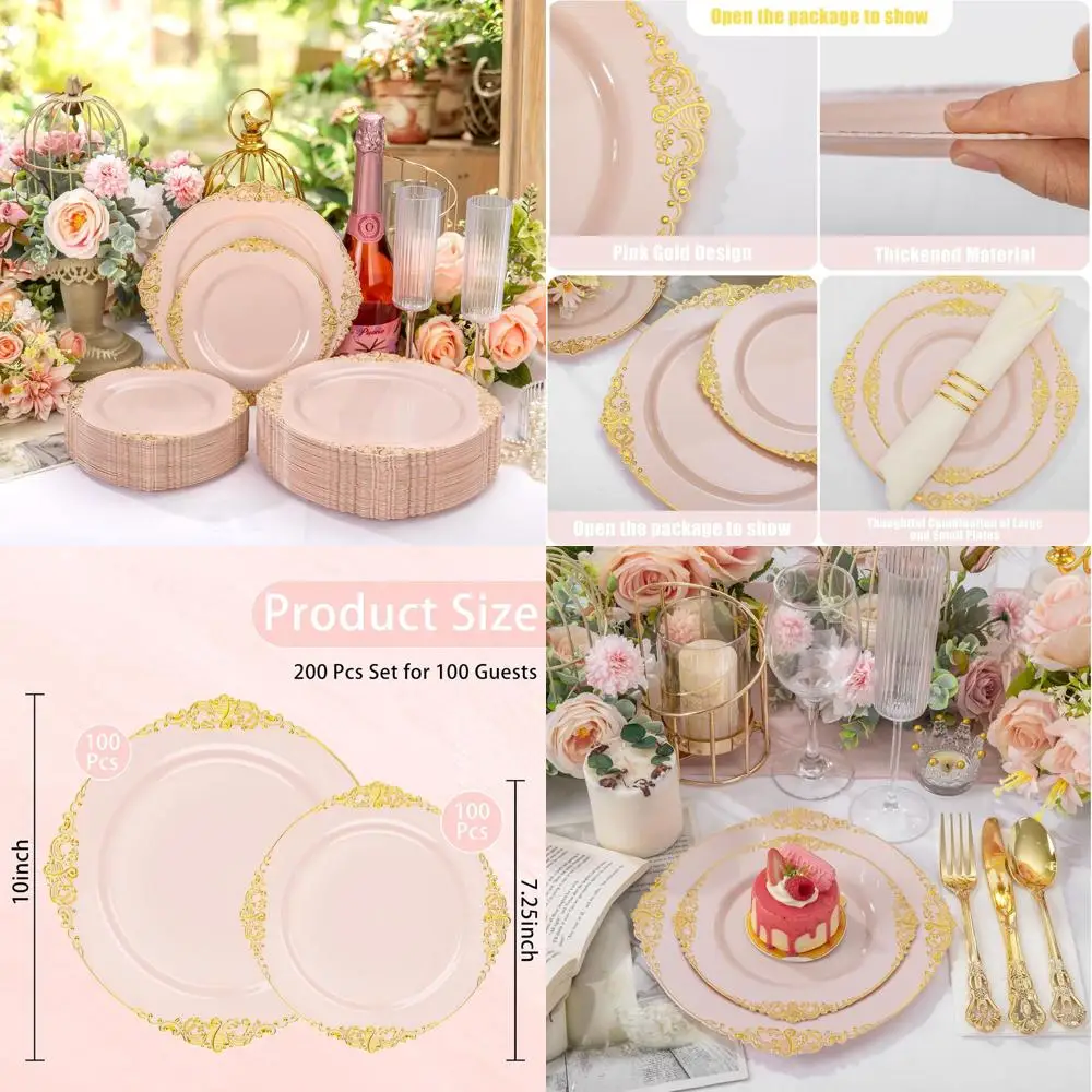 200 Pack Pink Plast…