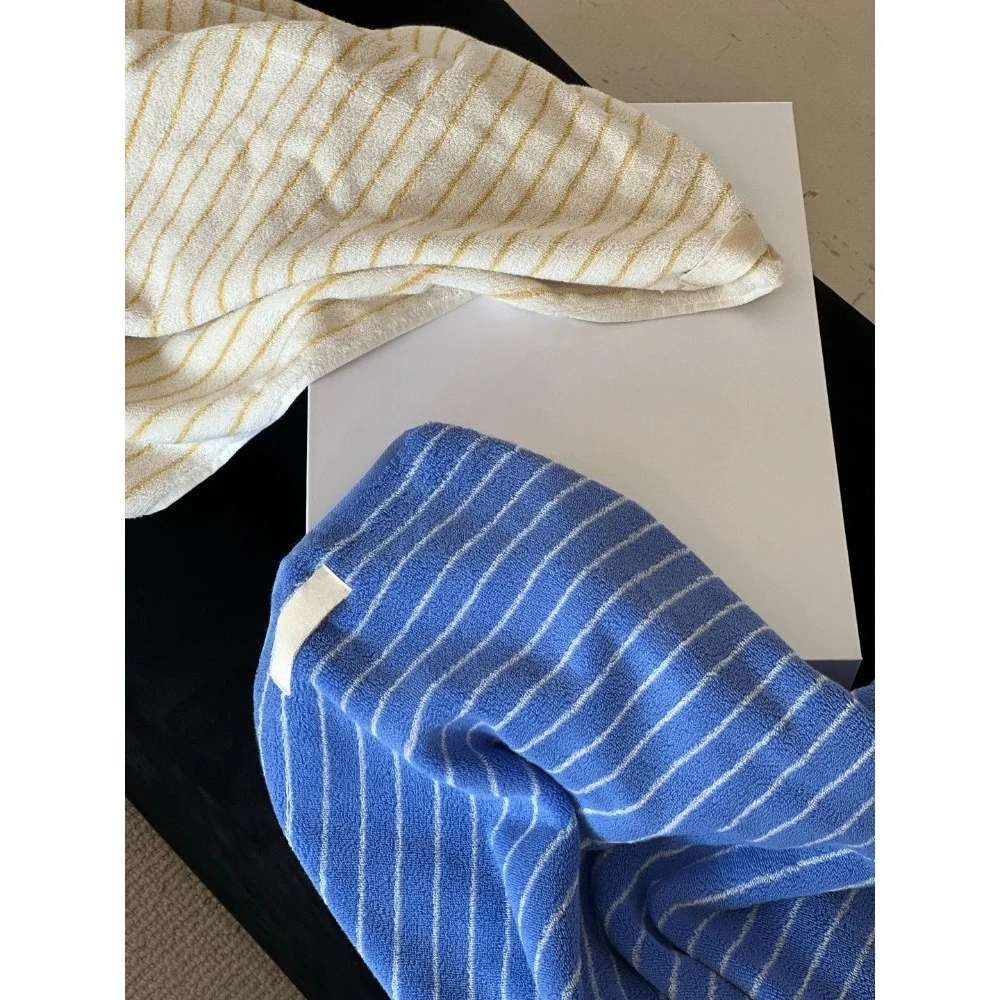 

High-quality Two-tone Striped Retro Wear-resistant Absorbent Bath Towel Simple and Luxurious Striped Cotton Towel High-end Gift