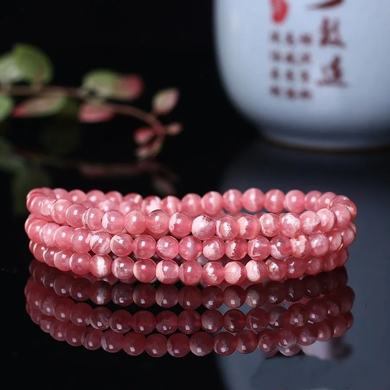 

Natural Crystal Multi-Circle Rhodochrosite Bracelet Manganese Ore Love Stone