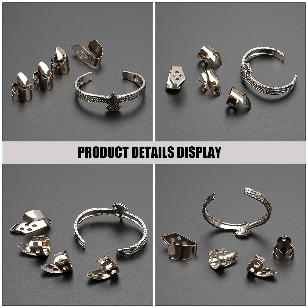 

Silver Bracelet Thumb Pick Guitar Finger Guards Picks for Covers Protectors Metal