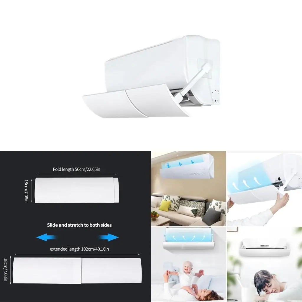 M6CB Aircon Windproofs Board Adjustable Air Direction Damper Outlet Baffle Dust Cover for Room Air Conditioner Universal