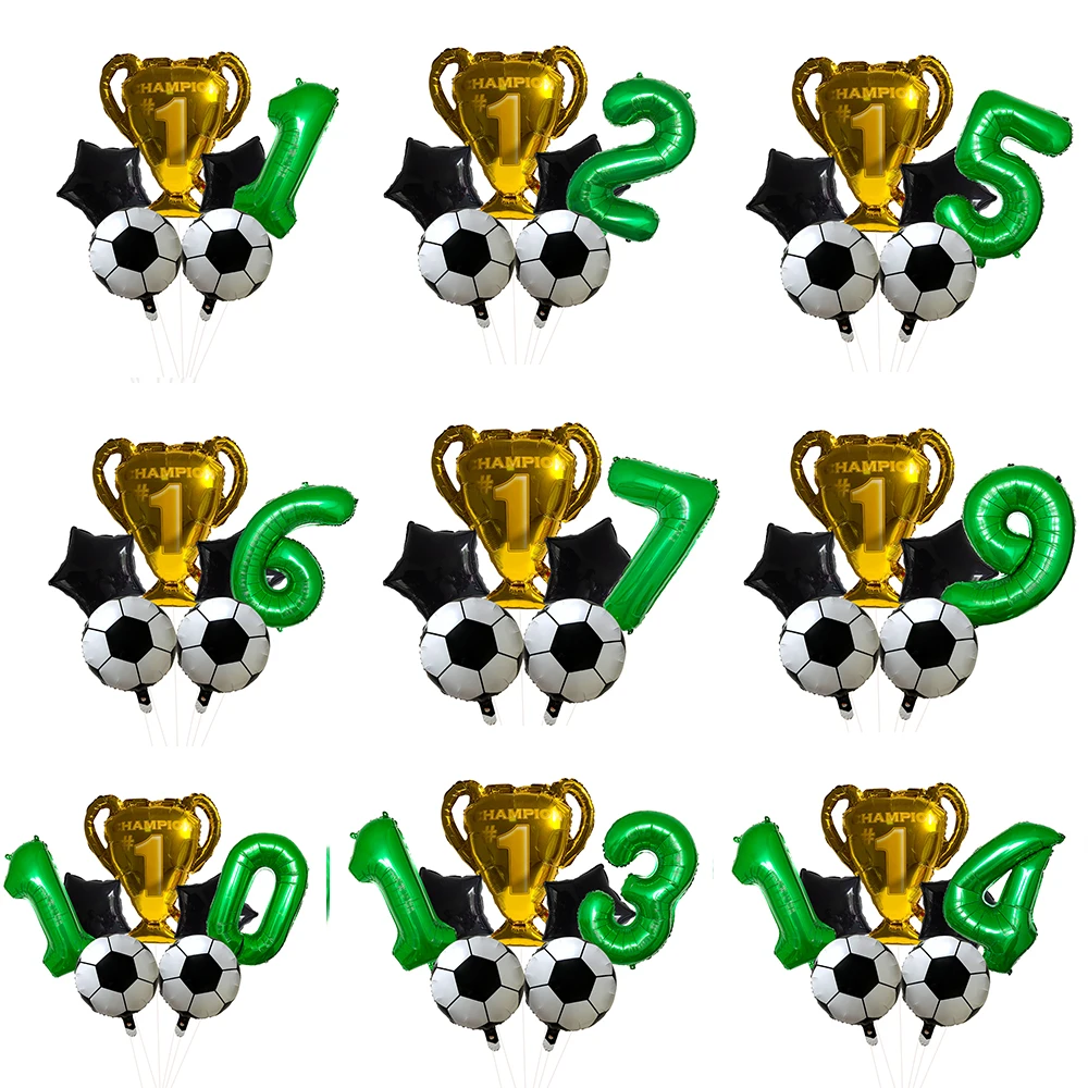 32inch Green Digit Number Globos Football Helium Balloons Trophy Balloon Children's Gifts Birthday Party Decorations Kids