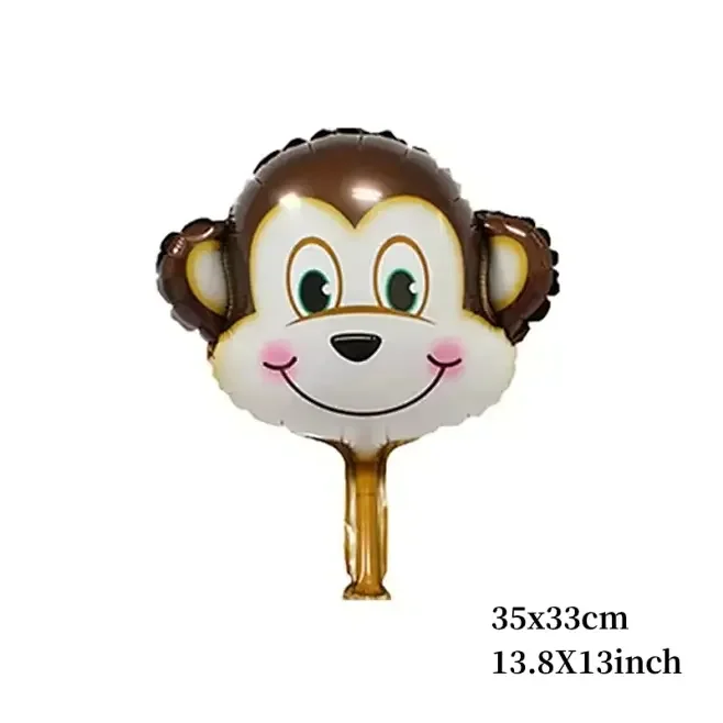 6 teile/satz 16 zoll Mini Tier Kopf Folienballon Wald Tiger Löwe Zebra Ballon JungleWild Tier Thema Geburtstag Party Dekoration – Detail 2
