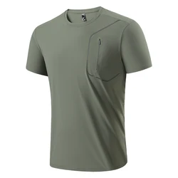 76% Nylon Quick Dry Sport Fashion T Shirt Men'S 2025 Short Sleeves Summer Casual Black OverSize Top Tees GYM Tshirt Clothes