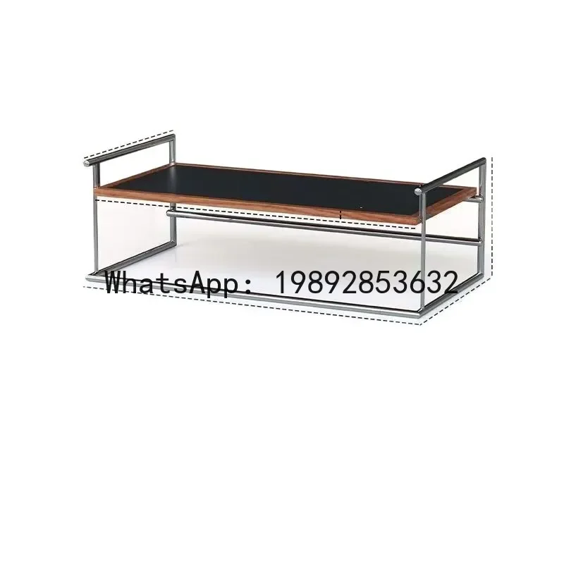 a-16 coffee table living room home minimalist retro solid wood stainless steel tea table desk
