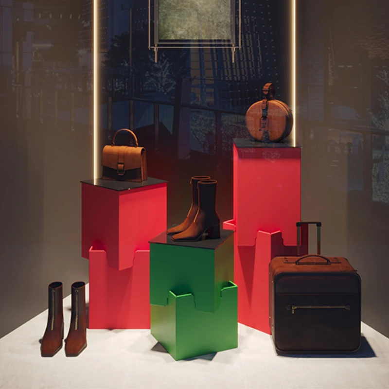 Personality Misalignment Display Stand Vertical Island Display Case Props Corrugated Paper Table Clothing Store Display Stand