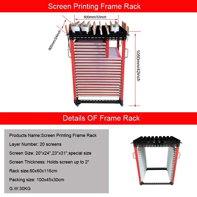Movable Multi Layers Silk Screen Printing Drying Rack Movable Paint Drying Shelf Tool for Screen Printing Workshop