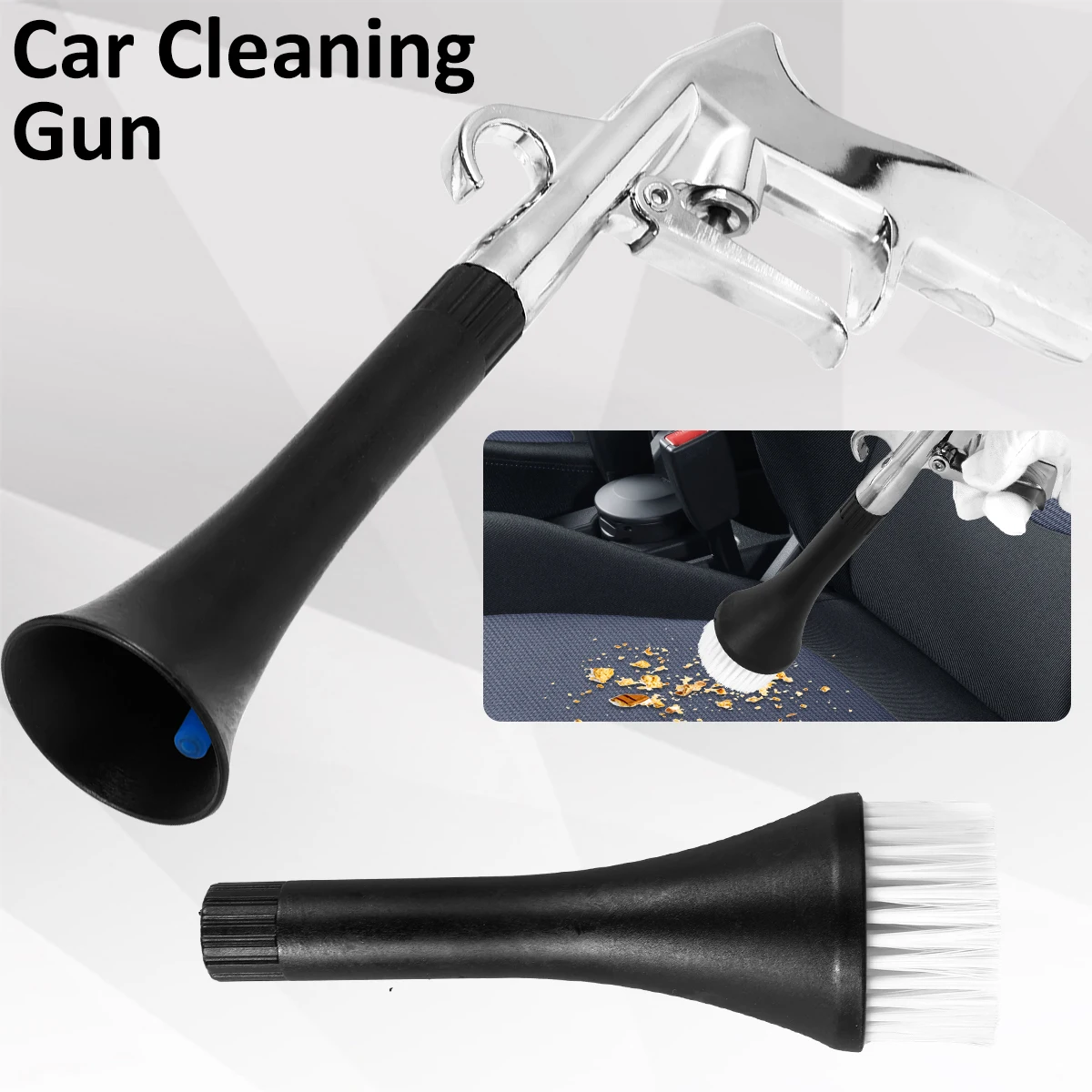 Dry Blow Cleaning Tool 0.4-10Mpa Car Wash Gun Interior Detailing Cleaning Tools Tornador Air Blow High Pressure Gun with 2 Nozzl