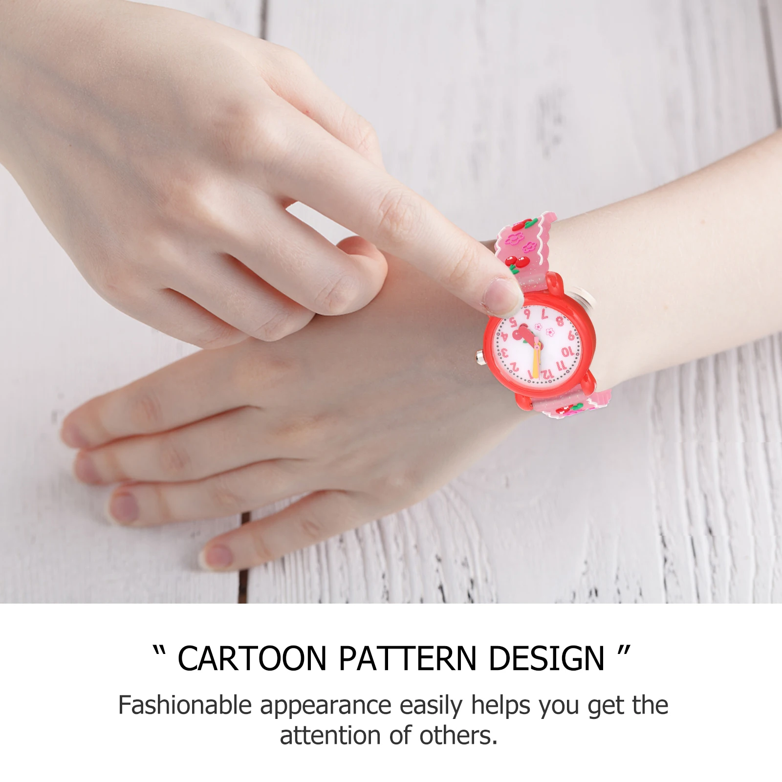 

Children Watch Student Watch Cartoon Waterproof Quartz Red Silica Gel Wristwatch Kids Adjustable Strap Christmas Birthday Gift