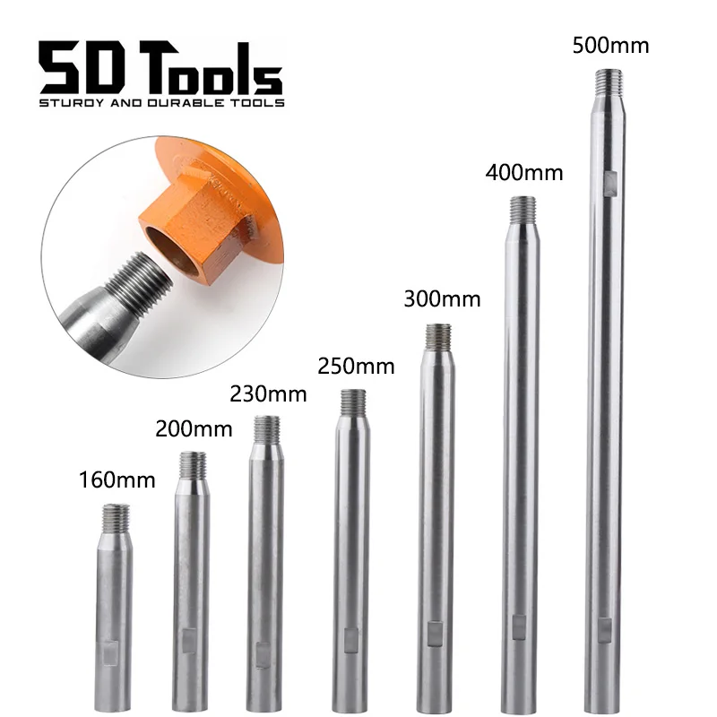 Varilla de extensión con rosca M22 para brocas diamantadas de núcleo compatible con perforadora, longitud ajustable 160-500mm, adaptador de conexión M22x2,5mm, herramienta profesional para perforar azulejo, concreto, p
