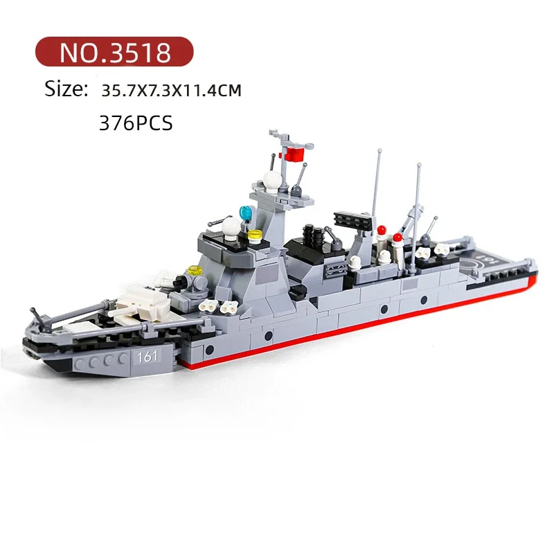 WW2 Military Series 052D Destroyer Collect Ornaments Building Blocks Bricks Toys Gifts