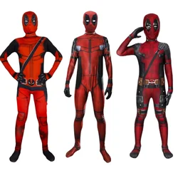MINISO Deadpool Bodysuit Costumes For Adults Boys Flexible Jumpsuit Mask 3D Printing Halloween Birthday Party Cosplay Suits