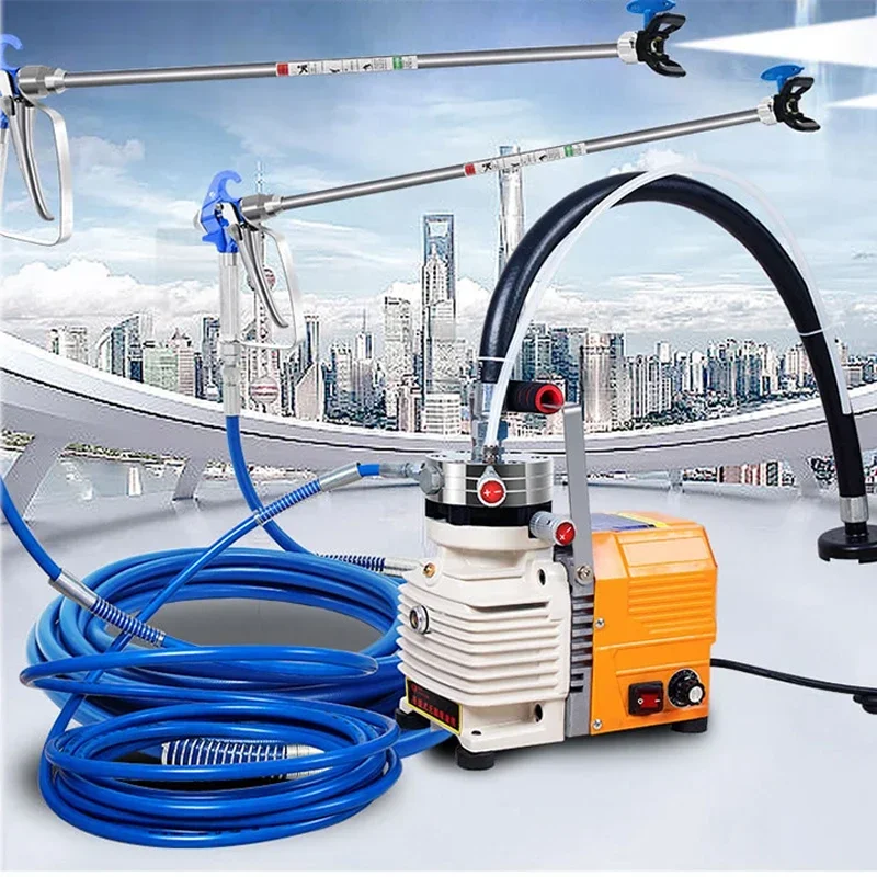 Electric High-pressure Airless Spraying Machine Adjustable Paint Coating Portable Double Gun Emulsion Paint Spraying Machine