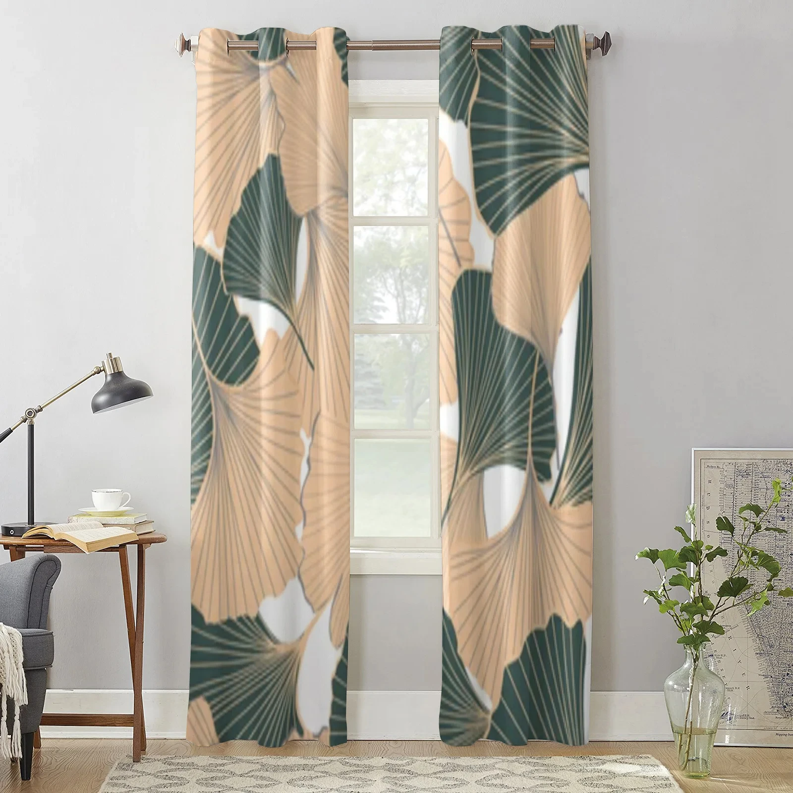 Ginkgo Leaf Pattern Bedroom High Blackout Curtains Children\'s Room Home High Shading Window Drape Living Room Bedroom Curtain