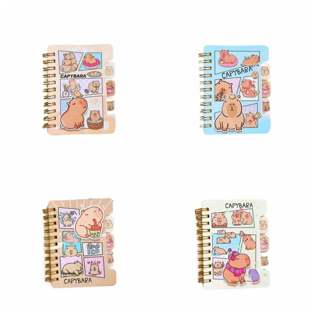 1pc New kawaii Mini Planner Notebook Capybara Cartoon Student Stationery Aqua Dolphin Portable School Supplies