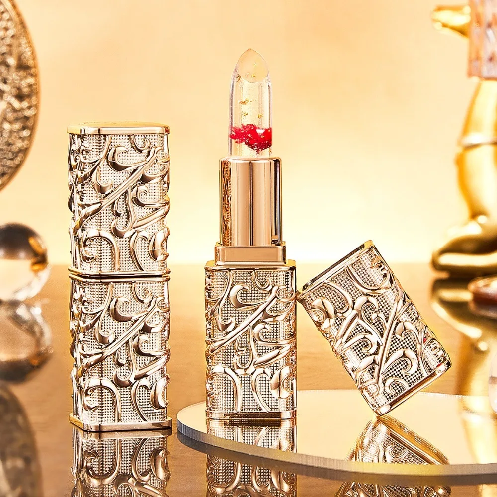 Rossetto trasparente idratante Rossetto floreale con finitura opaca sensibile alla temperatura Fiore a lunga durata all'interno