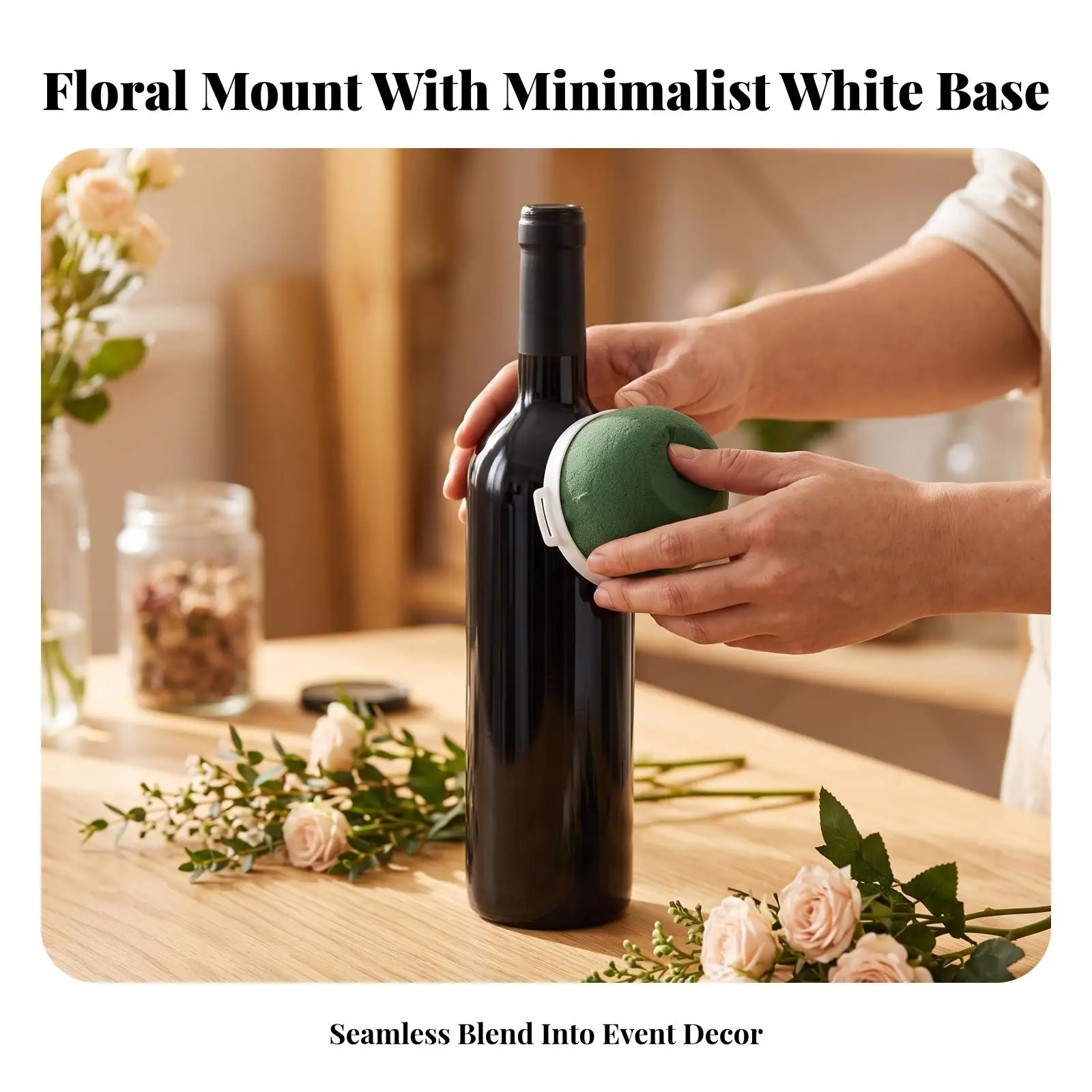 Water Retaining Floral Foam for Mini Vase Arrangement Craft Holder for Tabletop Flower Display in Glass
