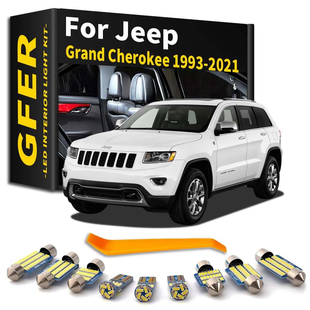 Interior LED Light Kit For Jeep Grand Cherokee MK 1 2 3 4 1993- 2011 2012 2013 2014 2015 2016 2017 2018 2019 2020 2021 Canbus