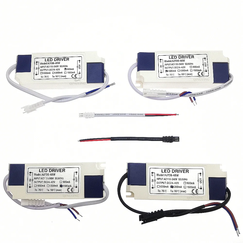 110V 220V 36W 40W 45W 48W LED Driver DC24-42V 900mA 1000mA 1200mA 1500mA Flicker Free Power Supply External Lighting Transformer