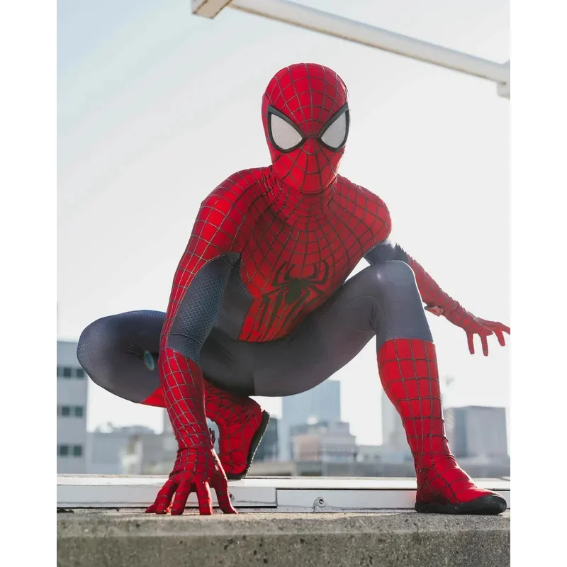 

Halloween Men TASM Spider Cosplay Costume Superhero Zentai Suit Adults Kids Boys Male Full Bodysuit Jumpsuit