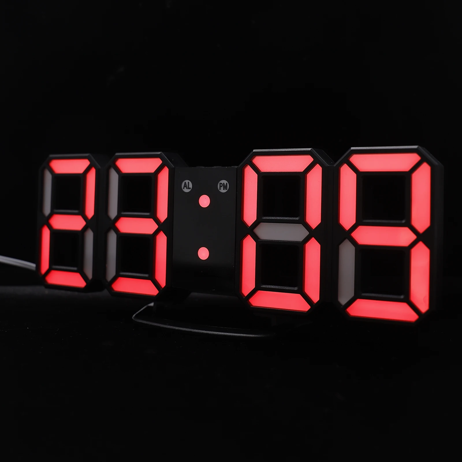 

3D Digital LED Wall Display Adjustable Brightness Easy Read Huge Numbers Home Decor 3D LED Clock for Bedroom