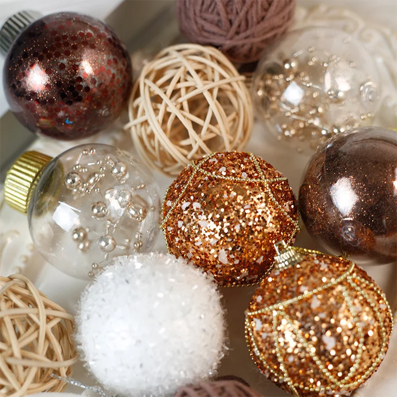 Christmas Decorations 6Cm Electroplated Christmas Ball Gift Box Set Tree Pendant Home Display Window Festival Hotel Scene Props