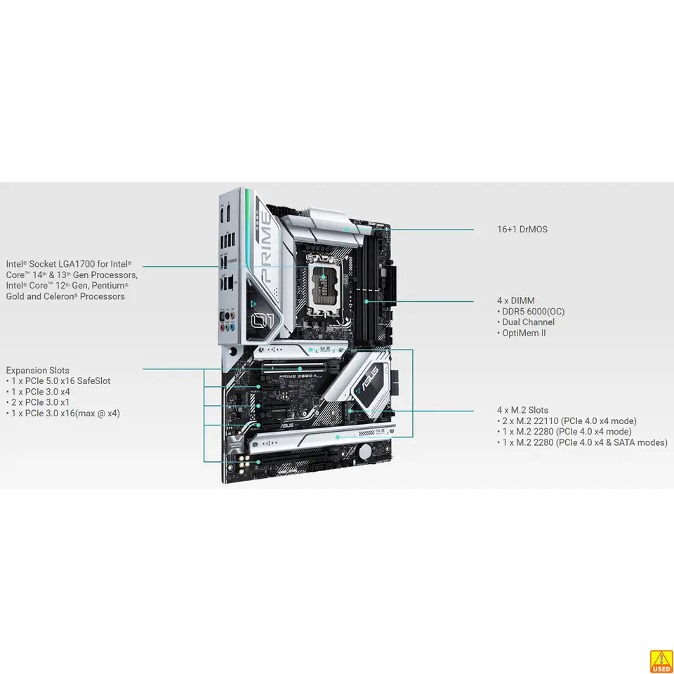 لوحة أم ASUS PRIME Z690-A مقبس LGA1700 وحدة المعالجة المركزية DDR5 6000(O.C) ذاكرة مجموعة الرقاقات Z690 لوحة رئيسية ATX - 2