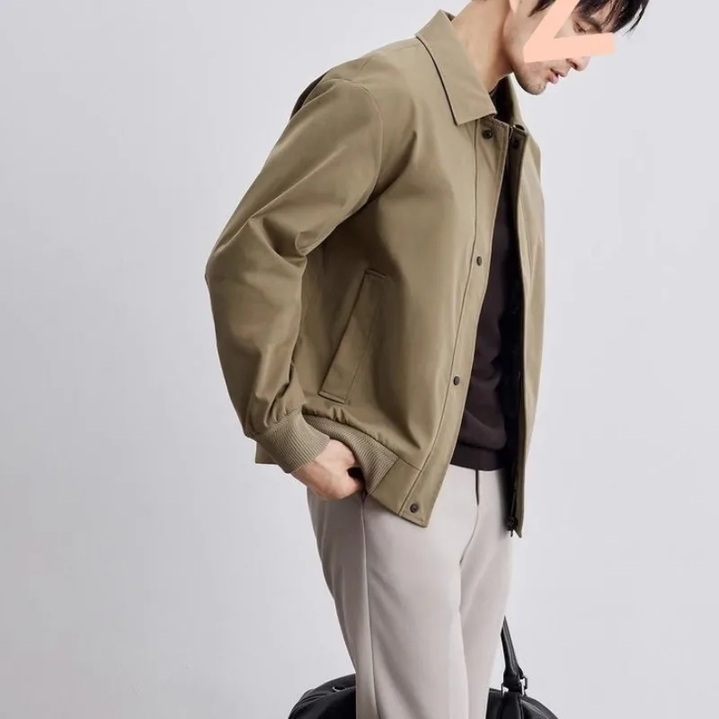 سترة هاراجوكو الرجالية ذات طية صدر السترة لربيع وخريف موضة جديدة لون نقي معطف غير رسمي للأعمال ملابس خروج عصرية ملابس خارجية تصميم