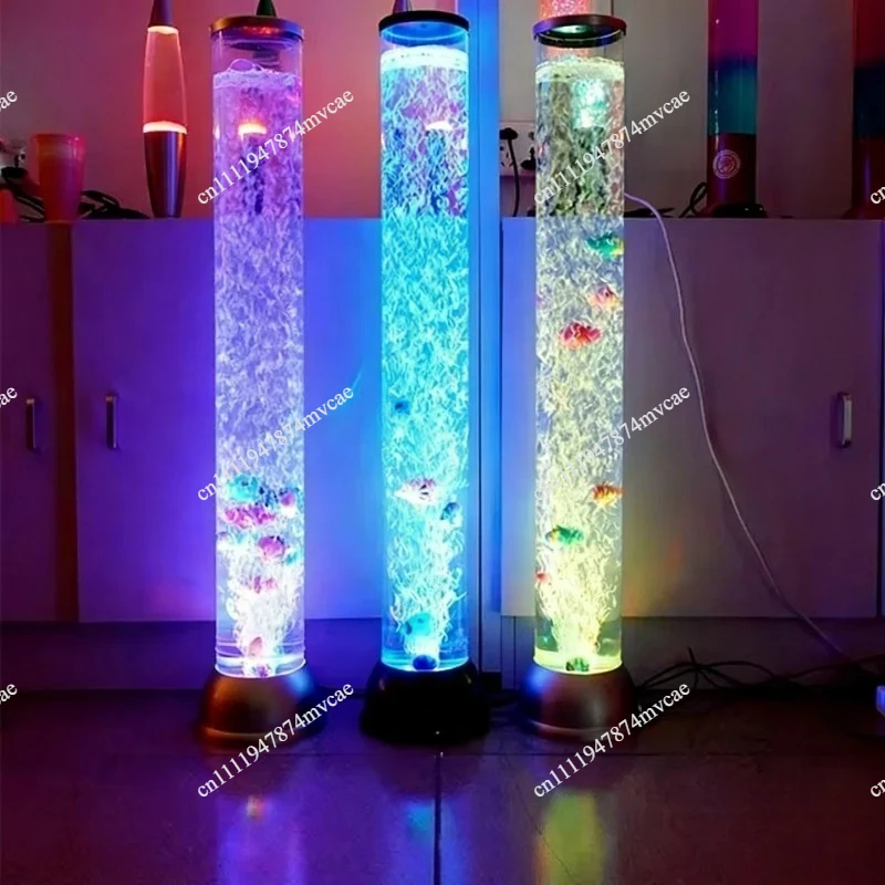 Color Changing Light Emitting Diode Light Bubble Column Novelty Bubble Fish Light Sensory Equipment Artificial Fish Decoration