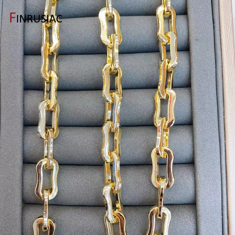 14K Gold Plated Alloy Metal Thick Punk Chain For Jewelry,Chunky Heavy Cable Link Chain for DIY Necklace Bracelet Making Findings view 5