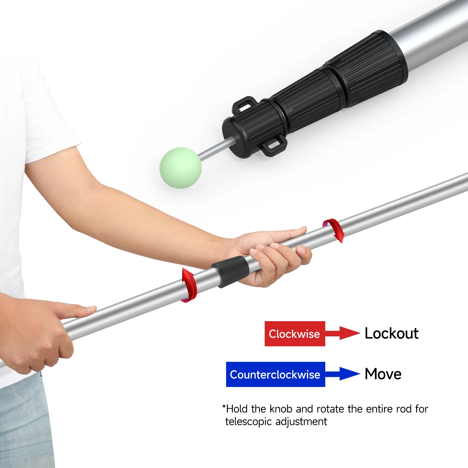 SANLIKE Telescoping Tarp Poles Tent Poles, 96" Aluminum Canopy Poles Extendable Pole for Awning Shelter Camping Hiking Backpacki view 6