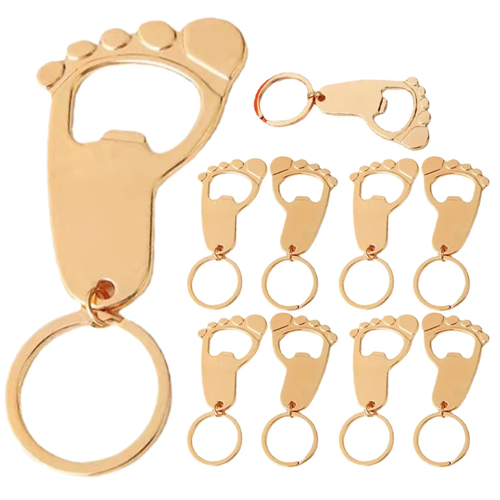 10 Pcs Boys Keychain Bottle Opener Baby Corkscrew Shower Prizes Metal Keyring