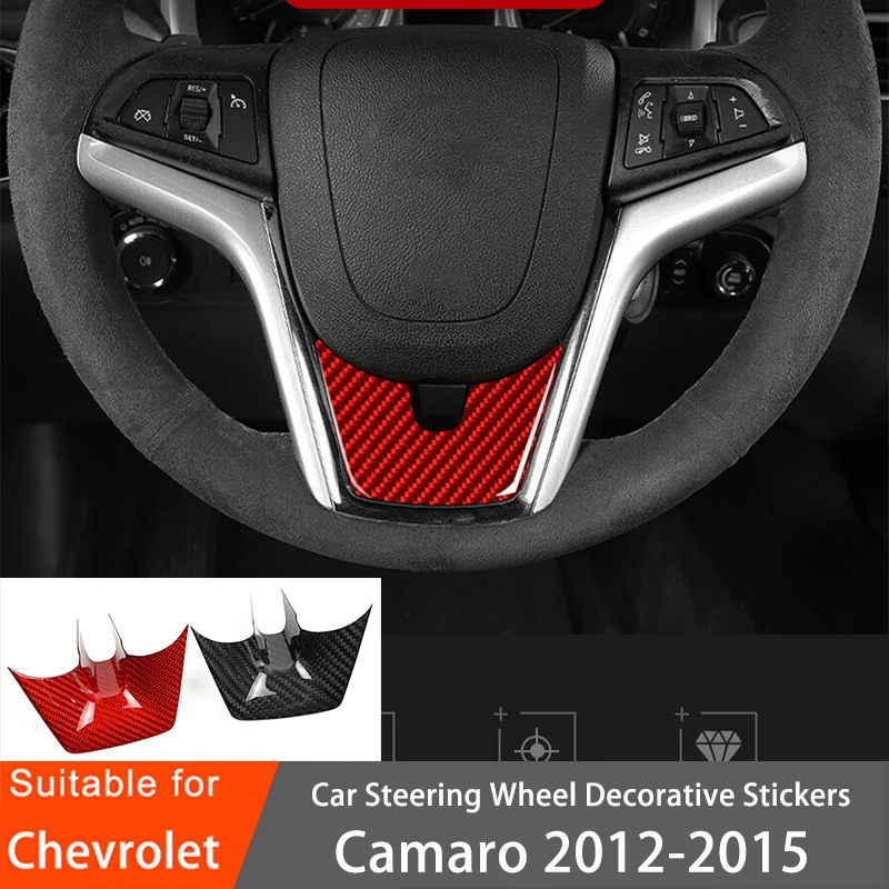 

Декоративные наклейки на руль автомобиля, модифицированные внутренние аксессуары из углеродного волокна для Chevrolet Camaro 2012, 2013, 2014, 2015