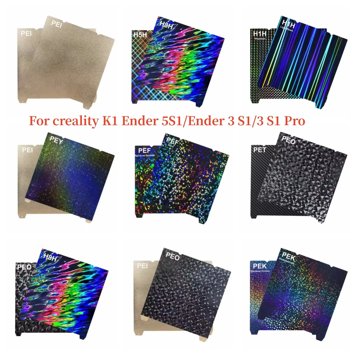 

Creality K1 K1C Кровать PEI Текстурированная рабочая пластина H1H PEO Гладкий магнитный лист 235x235 Для 3D-принтера Ender 5 S1 Ender 3 V3 Se Plate