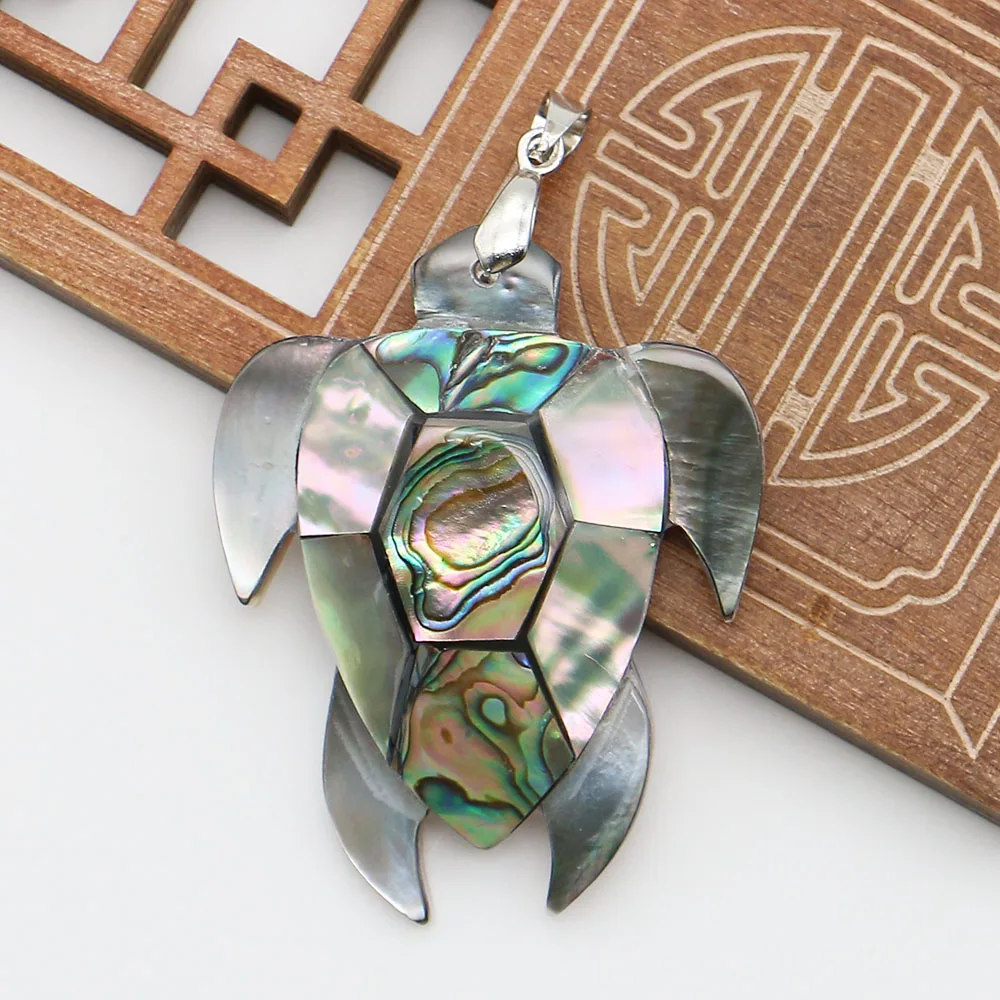 Fashionable Trendy Turtle-Shaped Pieced Shell Pendants Creative Pendants DIY Material for Necklace Keychain Charms Accessories