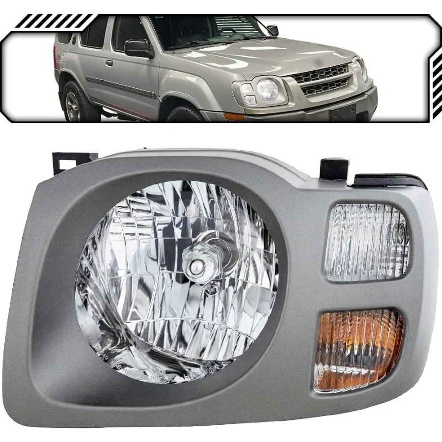 

OE Style Halogen Headlight with Gray Bezel Assembly Replacement for 20022004 Nissan Xterra SE Left Driver Side Lamp Compatible