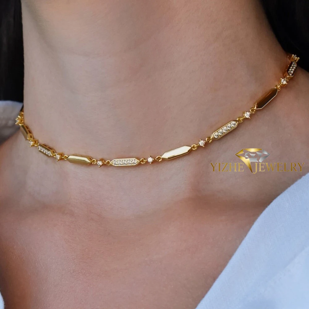 2026 New Arrivals Gold Plating Choker Y Lariat Necklace Paved Bling Zircon CZ Fashion Luxury Women Jewelry Wholesale