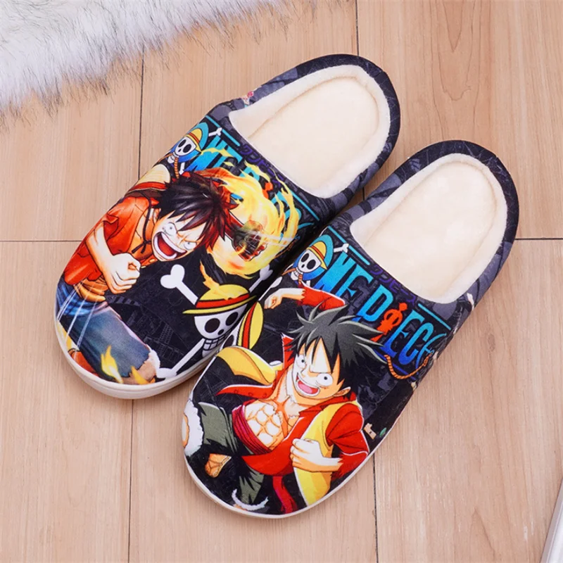 Anime ONE PIECE Monkey D. Luffy Roronoa Zoro Nami Cosplay Slippers Adult Unisex Cotton Family Shoes Gift