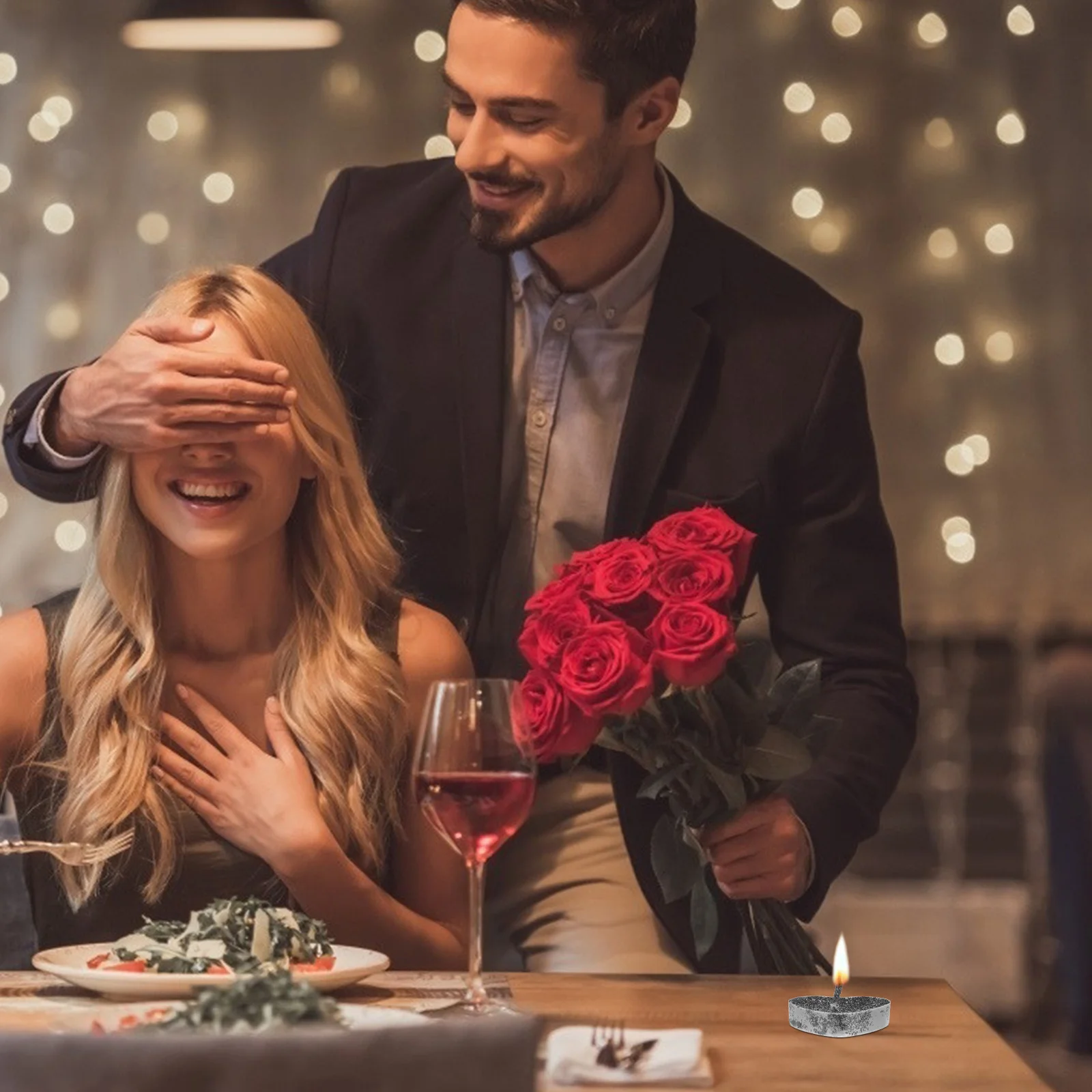 30 قطعة من شموع Tealight على شكل قلب شموع صغيرة ممتازة لديكور المنزل والحفلات وأجواء مسائية رومانسية غير سامة #1