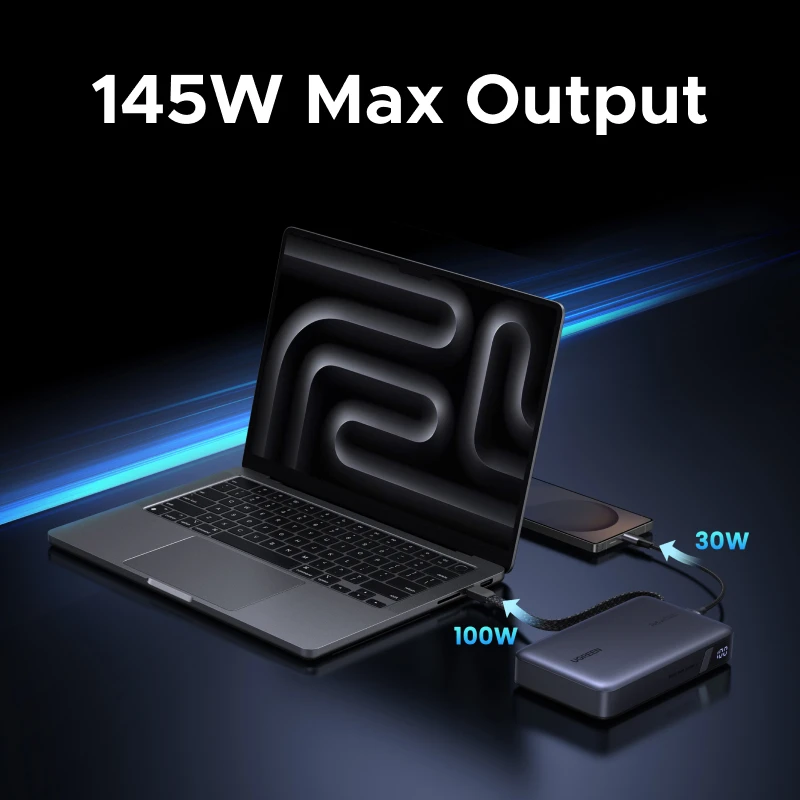 【KC 인증】 UGREEN PD 145W 20000mAh 파워뱅크 고속 충전 휴대용 파워뱅크 아이폰 17 프로 맥스 샤오미 100W 외장 배터리