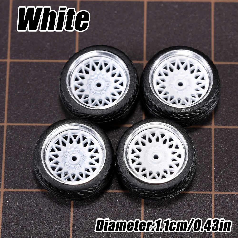 1/64 Modellauto-Räder 4er-Set - 11mm Durchmesser ABS-Gummireifen mit Bremsscheibe - Upgrade-Teile für Tomica Diecast-Fahrzeuge – Detail 8