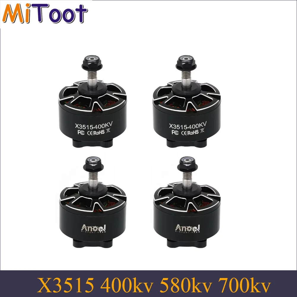 UAngel 3515 X3515 400kv 580kv 700kv Brushless Motor For Outrunner Multirotor Quadcopter More Stable RC FPV Drone Parts(4pcs)