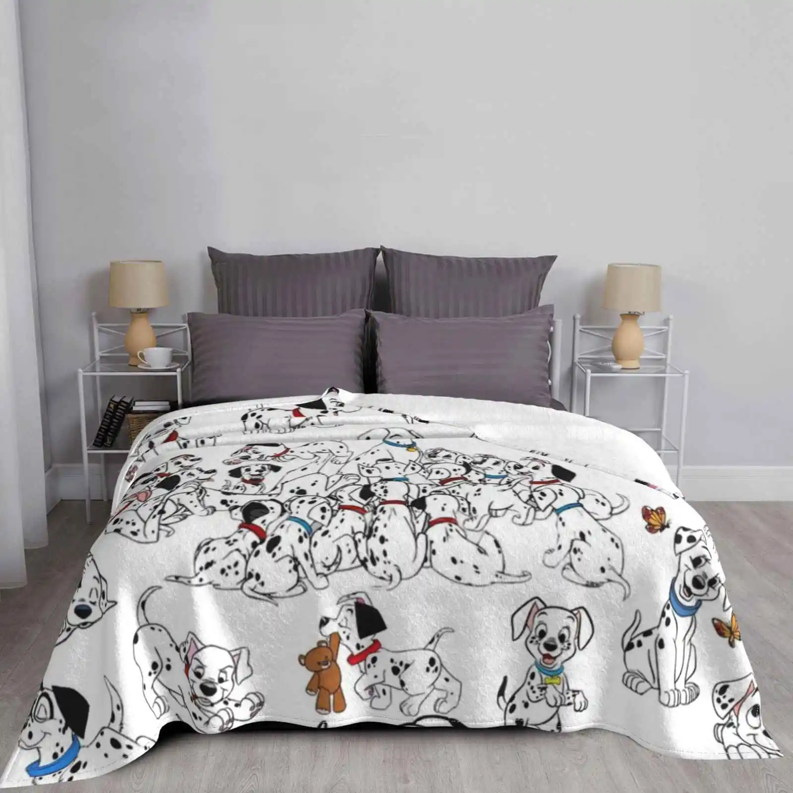 101 Dalmatians Trend Style Funny Fashion Soft Throw Blanket 101 Dalmatians Collage Cute Puppies Puppy Dogs Black And White