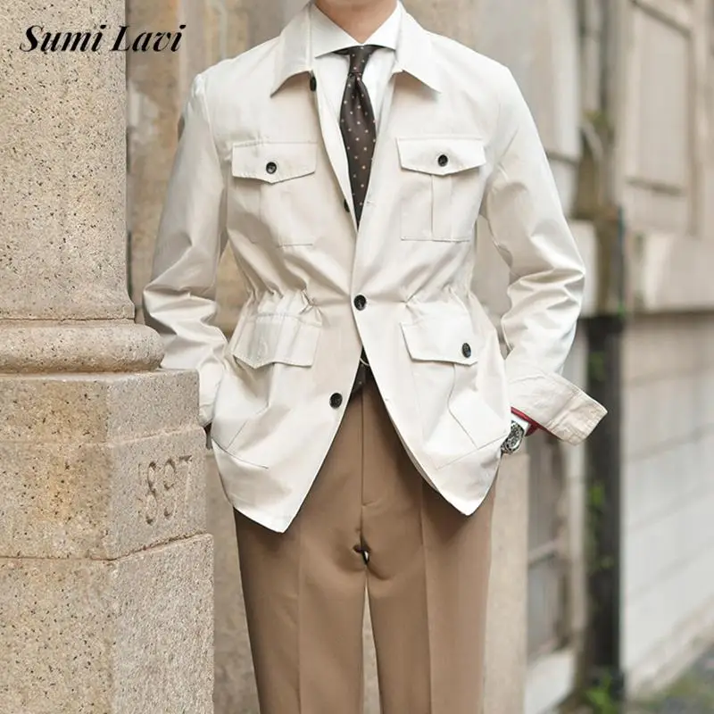 

Streetwear Vintage Cargo Jacket Mens Coats Fashionable Solid Color Multi Pocket Button Jackets 2026 Spring Autumn Men Outerwear