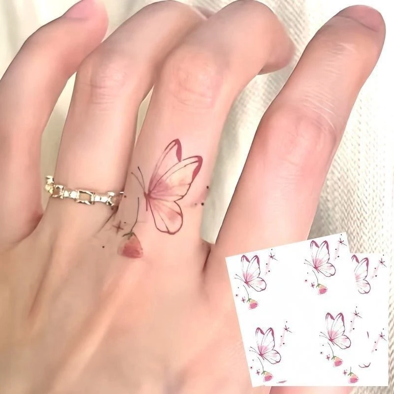 15 Blatt glitzernder verträumter Schmetterling, wasserdicht, temporäre Tätowierung, langlebig, wasserdicht, realistisch, Fake-Tattoo-Fingeraufkleber