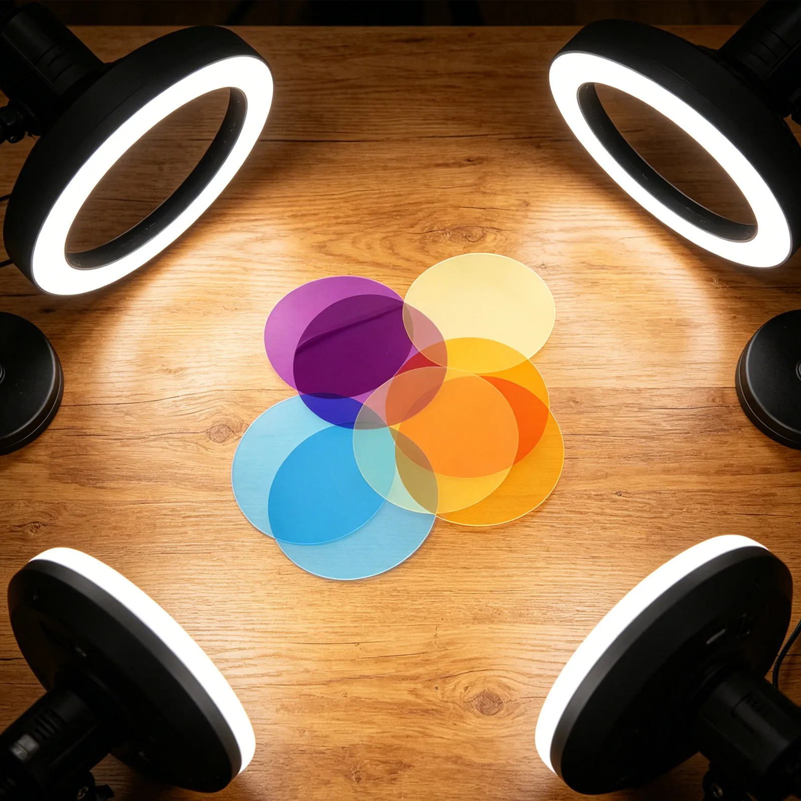 8Pcs Ambient Light Film Stickers Self Adhesive Warm Light Diffuser Gel Sheets for Bedroom Living Room Downlight Color Correction